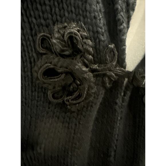 Denim & Supply Ralph Lauren Vintage Black Cotton Knit Hook Cardigan Med - Picture 3 of 16